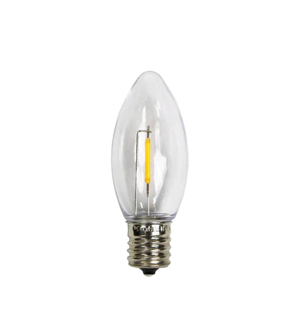 C9 Pure White LED Plastic Filament Bulbs, Shatterproof - 25 Pack