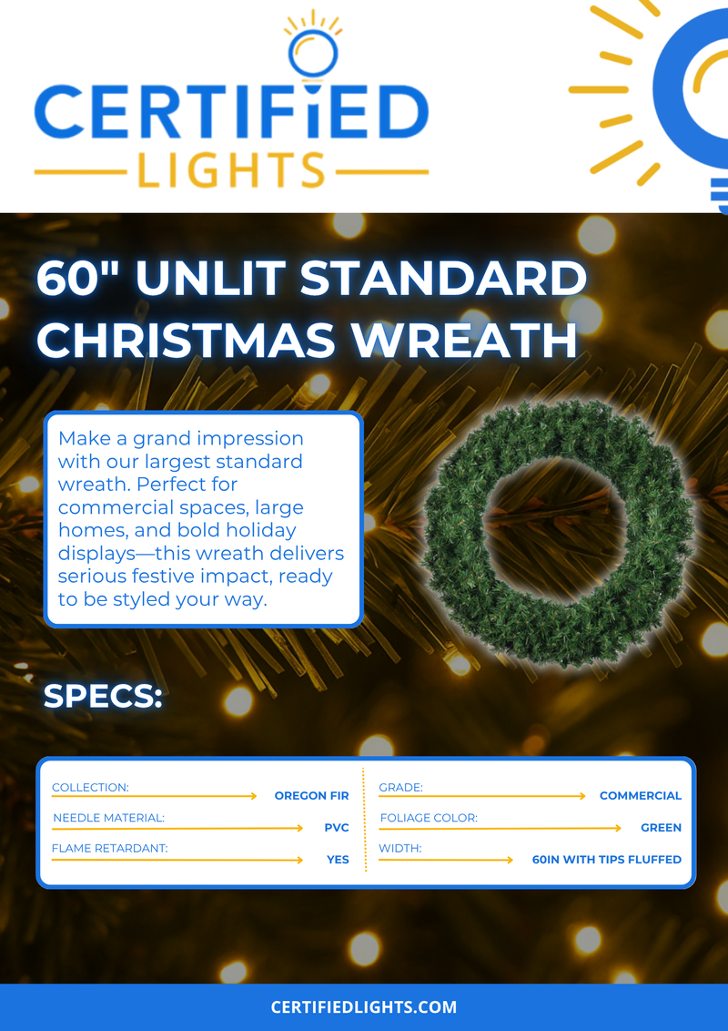 60" Unlit Standard Christmas Wreath
