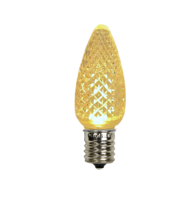 C7 Faceted LED Warm White SMD Bulbs - 25 Pack
