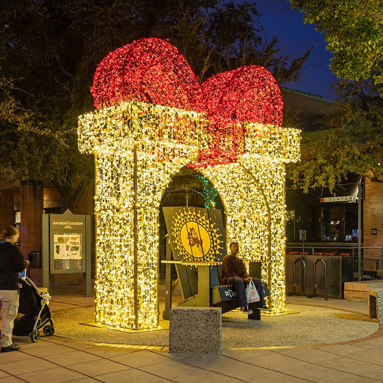 13ft Giant Pre-Lit LED Walk-Through Gift Box Arch