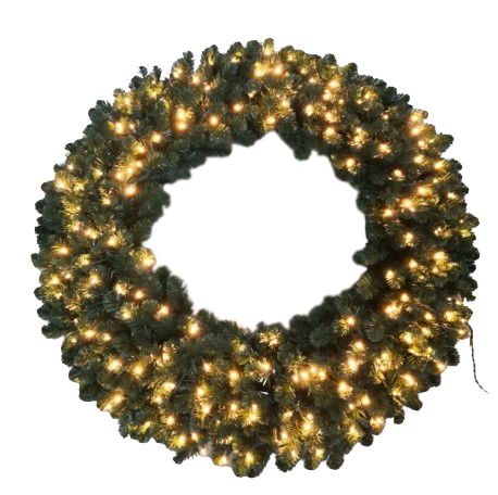 Ultra Bright 48" Pre-Lit Premium Oregon Fir Wreath, 200 Lights & 400 Tips