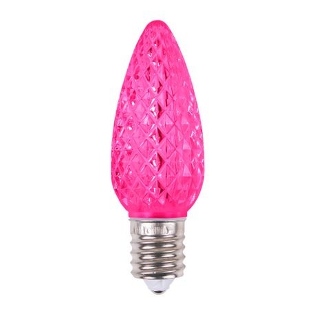 V2 C9 Faceted LED Pink SMD Bulbs - Pack of 25